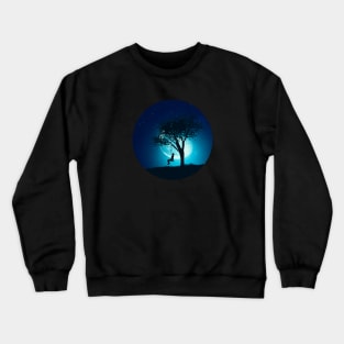 Girl on swing at night Crewneck Sweatshirt